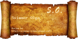 Svimmer Olga névjegykártya